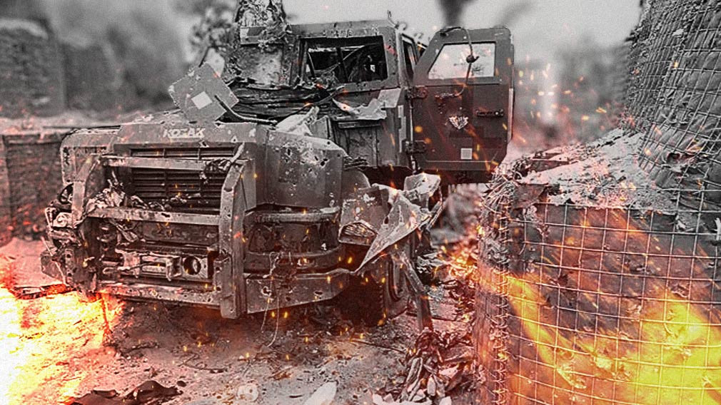 Техника НАТО пылает в огне