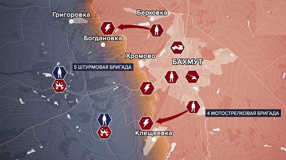 Карта СВО на Артемовском направлении. Последние новости спецоперации на карте. Источник - Рыбарь