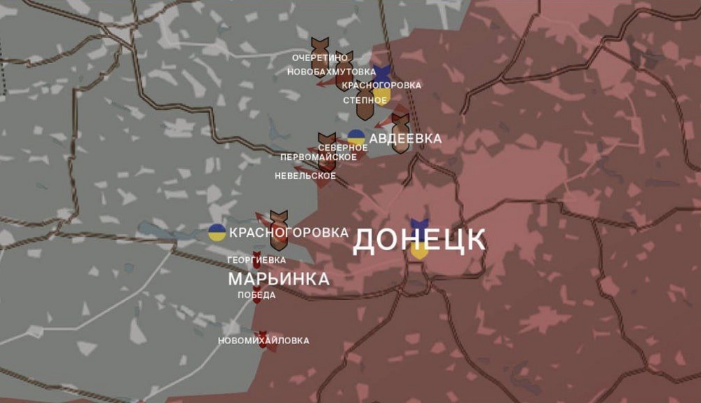 Карта СВО на Донецком направлении направлении. Последние новости спецоперации на карте. Источник - Wargonzo