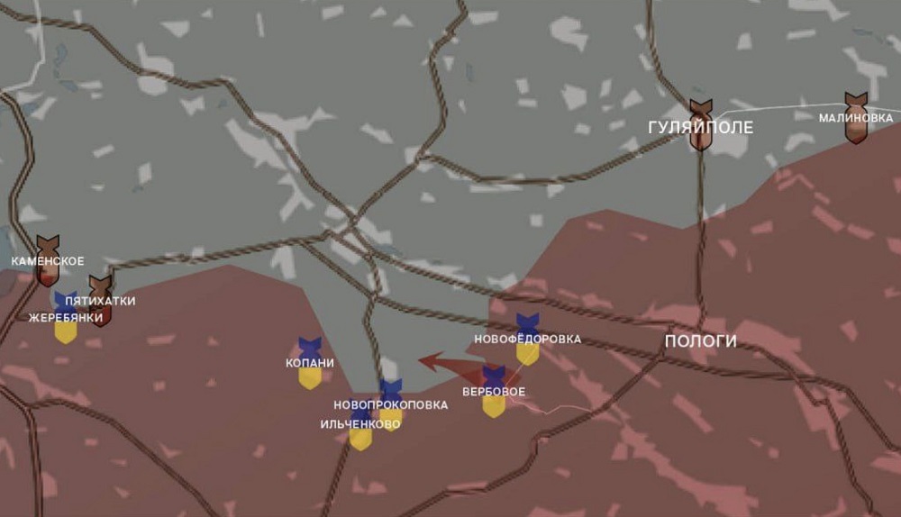 Карта СВО на Запорожском направлении. Последние новости спецоперации на карте. Источник - Wargomzo