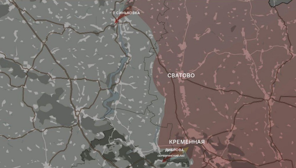 Карта СВО на Сватовском направлении. Последние новости спецоперации на карте. Источник - Wargonzo