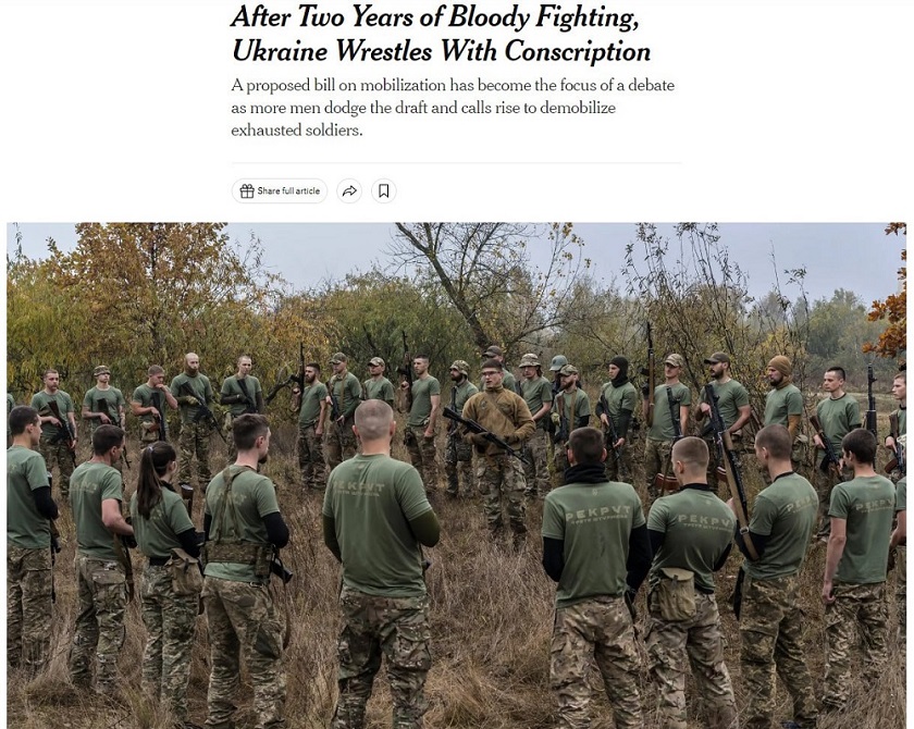 На Украине не осталось желающих добровольно идти на фронт — The New York Times