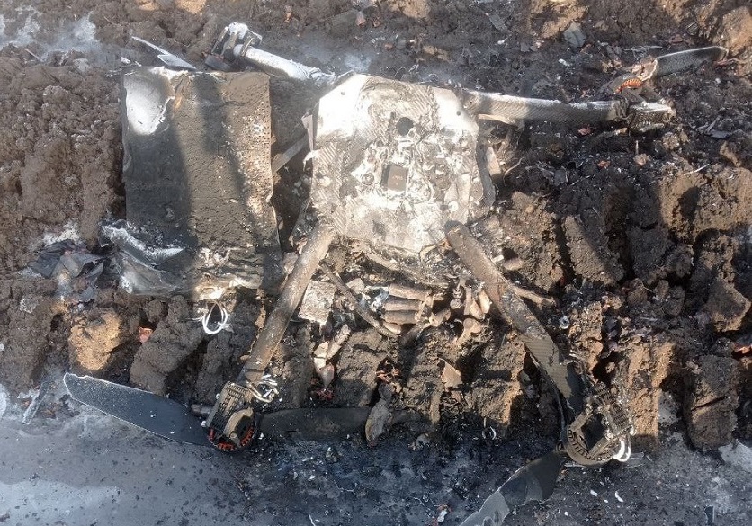 Сбитый дрон Баба-Яга в зоне СВО. Источник - Za_front