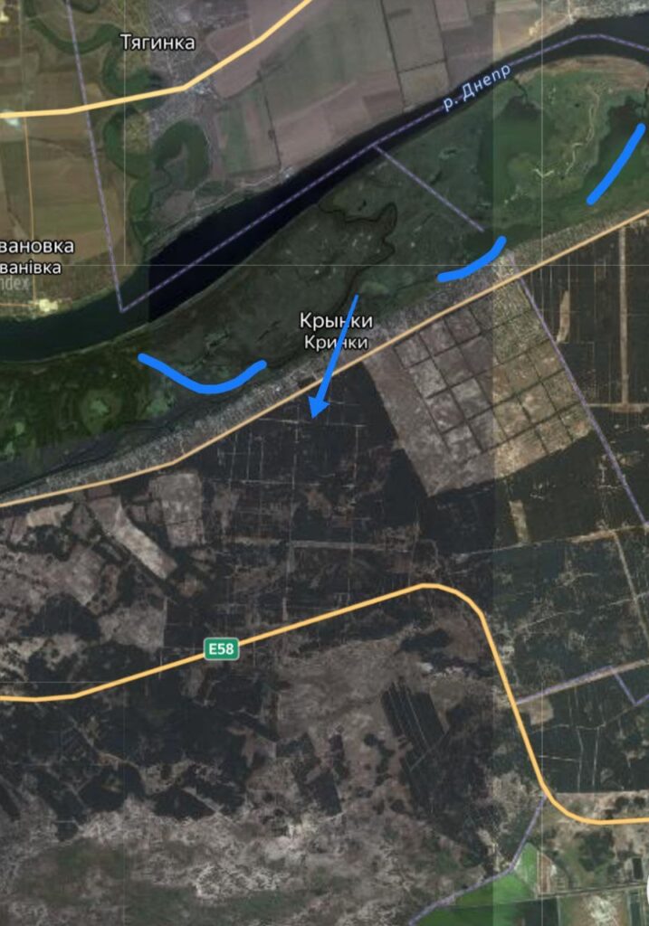 Карта СВО на Херсонском направлении, район Крынок. Последние новости спецоперации на карте