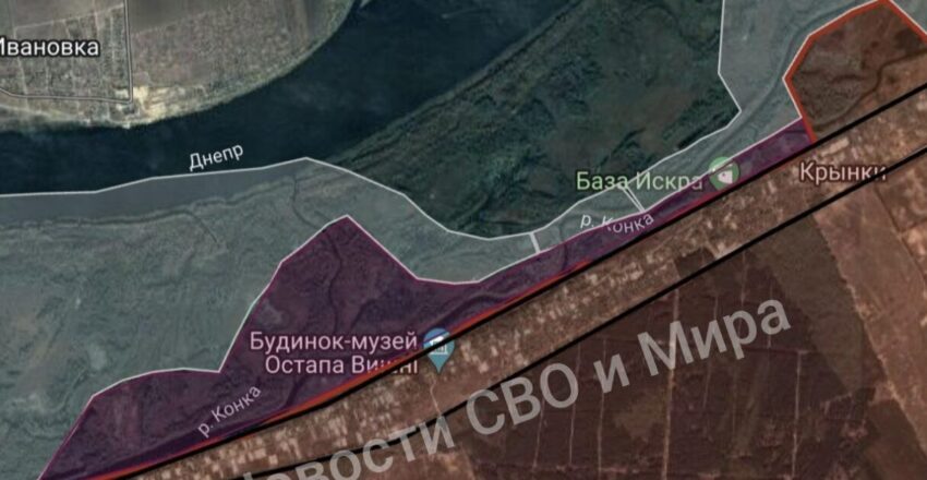 Карта боевых действий на Херсонском направлении 20 июля 2024 года