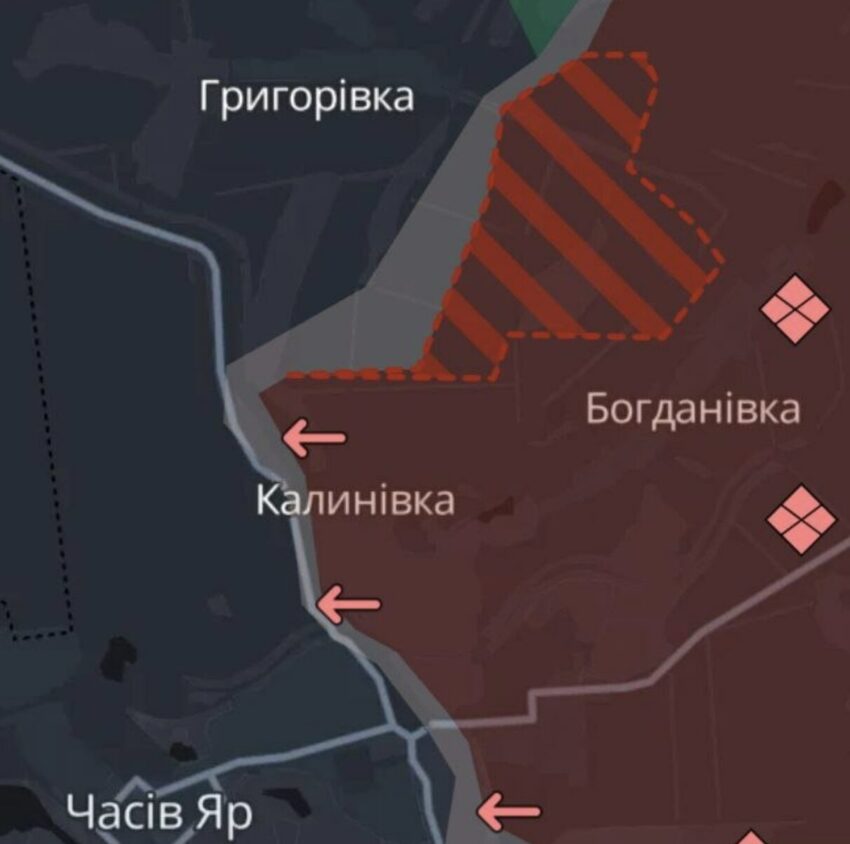 Артемовское направление: карта военных действий на Украине на сегодняшний день (Часов Яр)